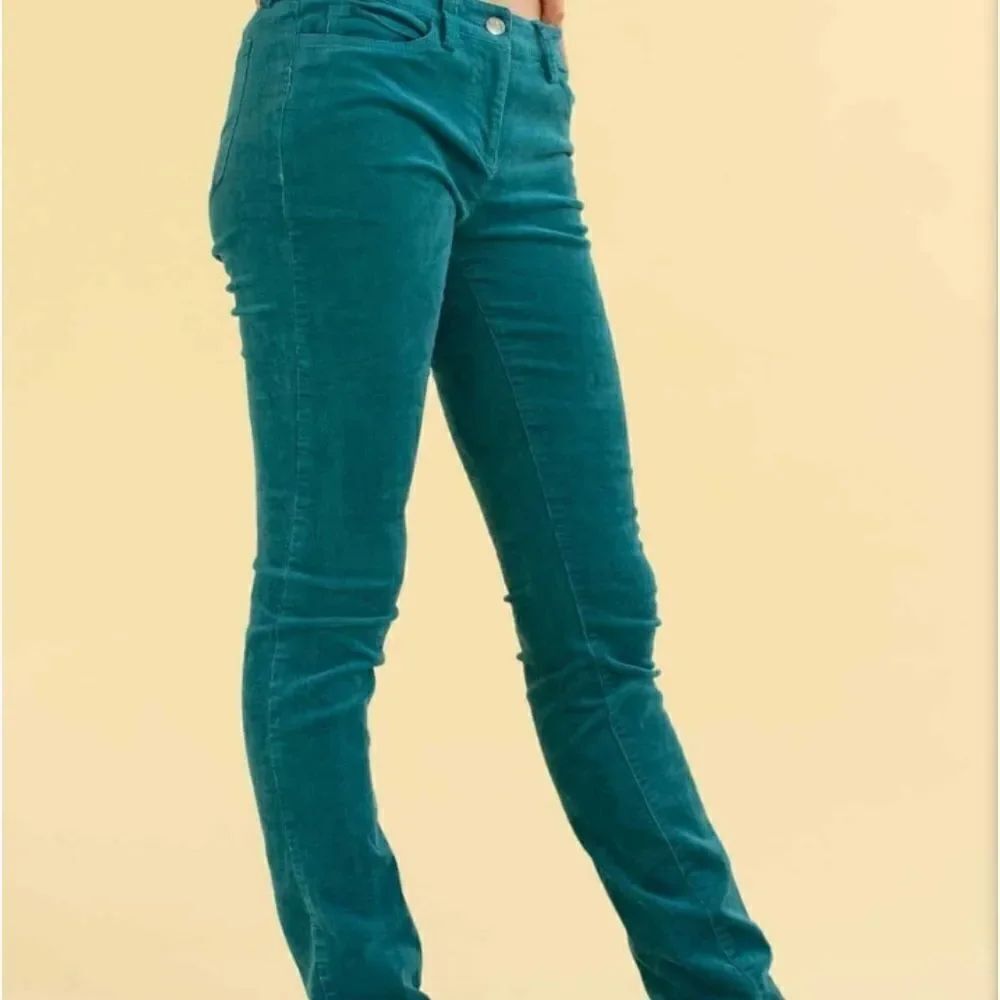 SO 15 Teal Corduroy Full Length Pockets Zipper Women’s Skinny Jeans